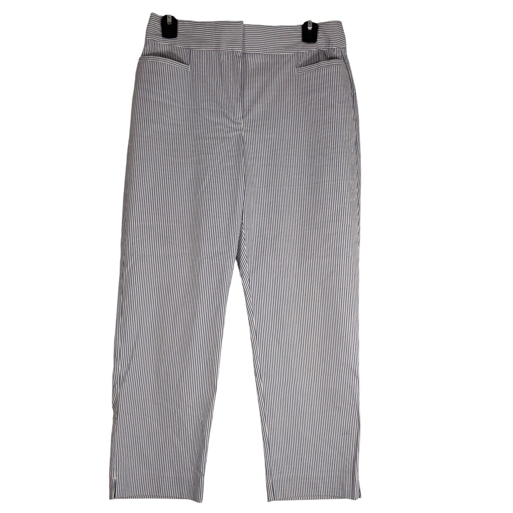 Ann Taylor Factory Seersucker Striped Crop Pants Size 4 Professional Trousers